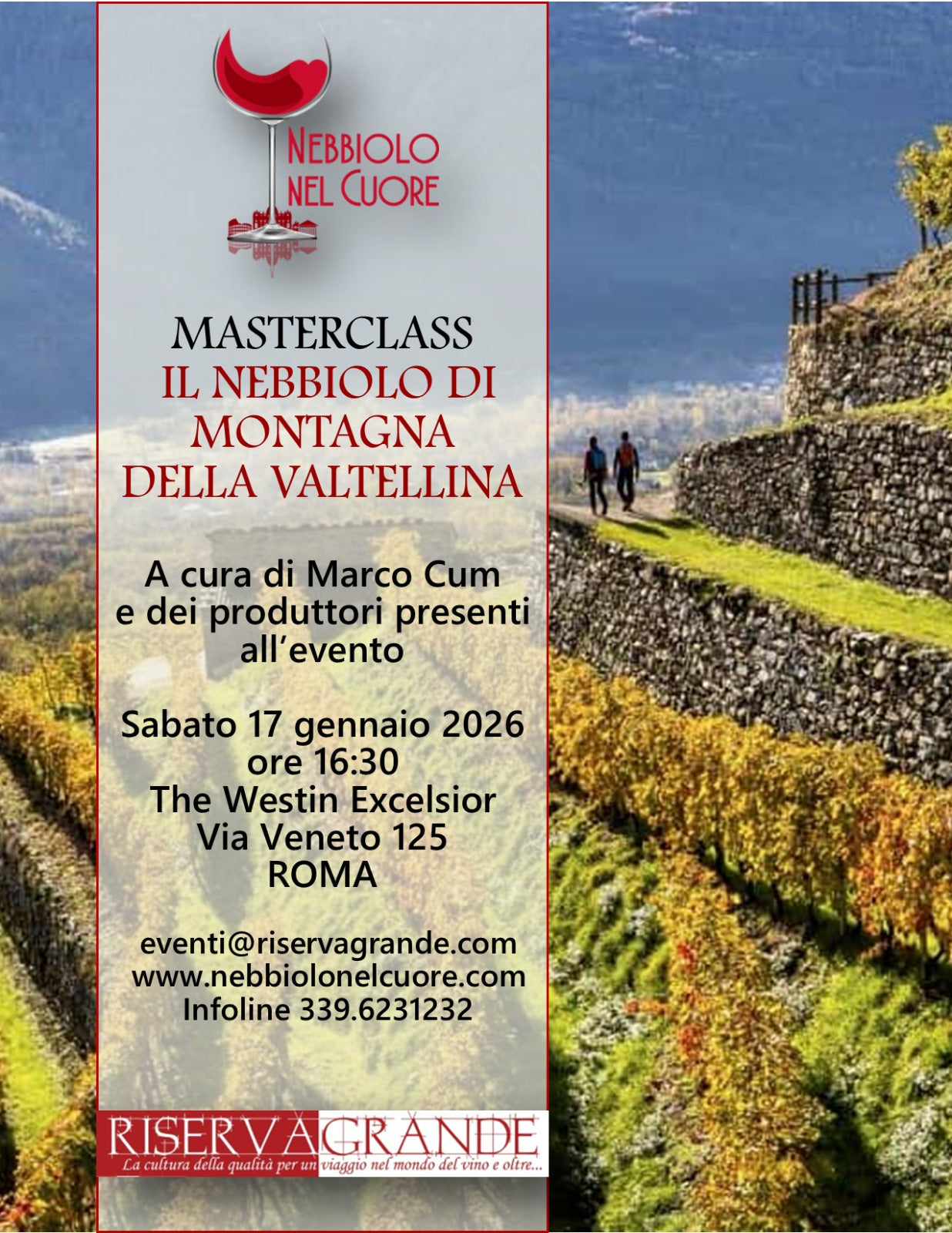 Masterclass. Il Nebbiolo di montagna della Valtellina. Sabato 17 gennaio 2026, ore 16:30