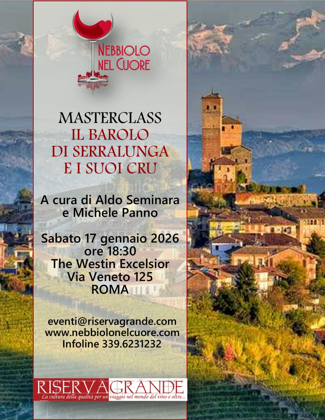 Masterclass. Il Barolo di Serralunga e i suoi Cru. Sabato 17 gennaio 2016 ore 18:30