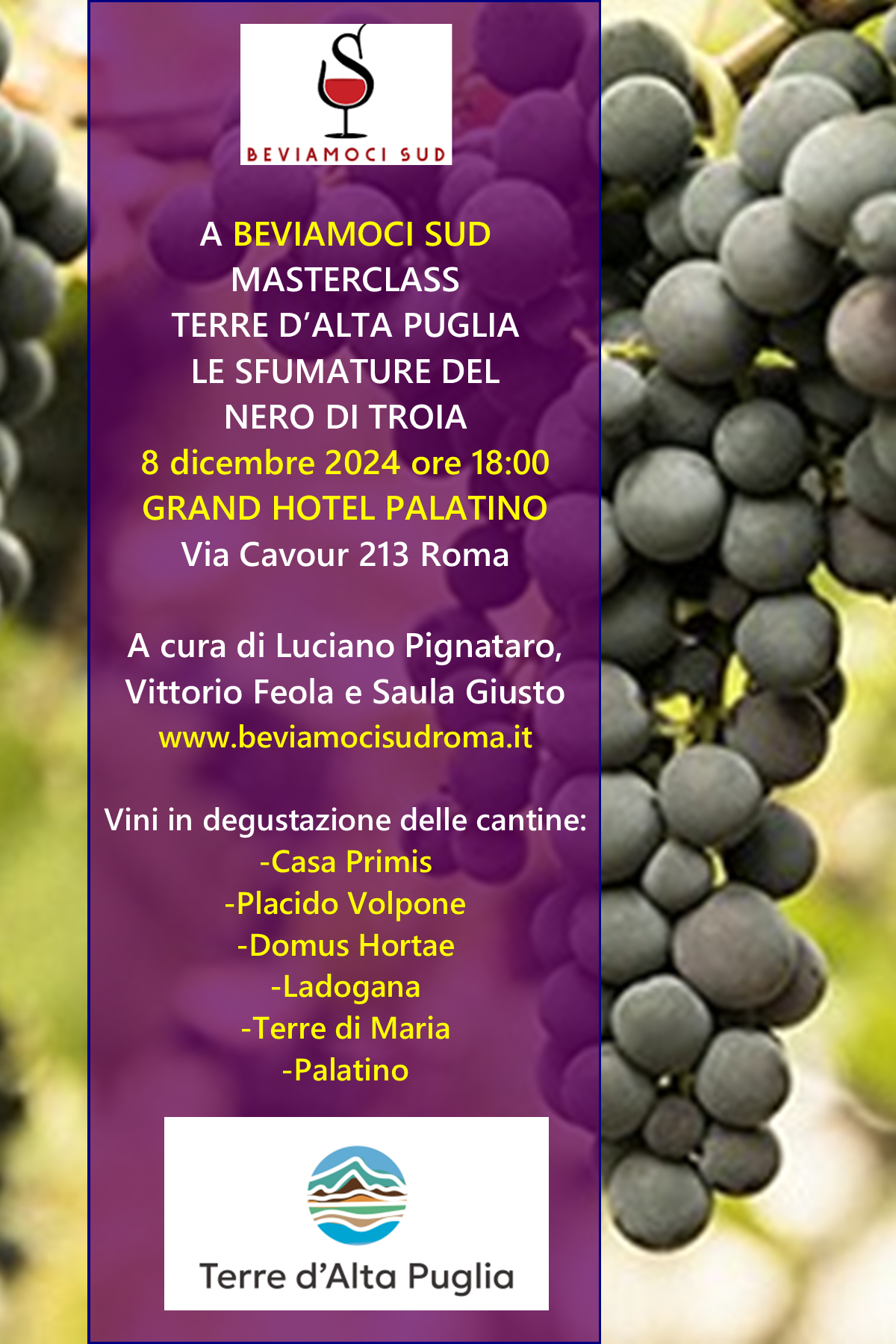 Masterclass. Le Sfumature del Nero di Troia. Domenica 8 dicembre 2024 ore 18