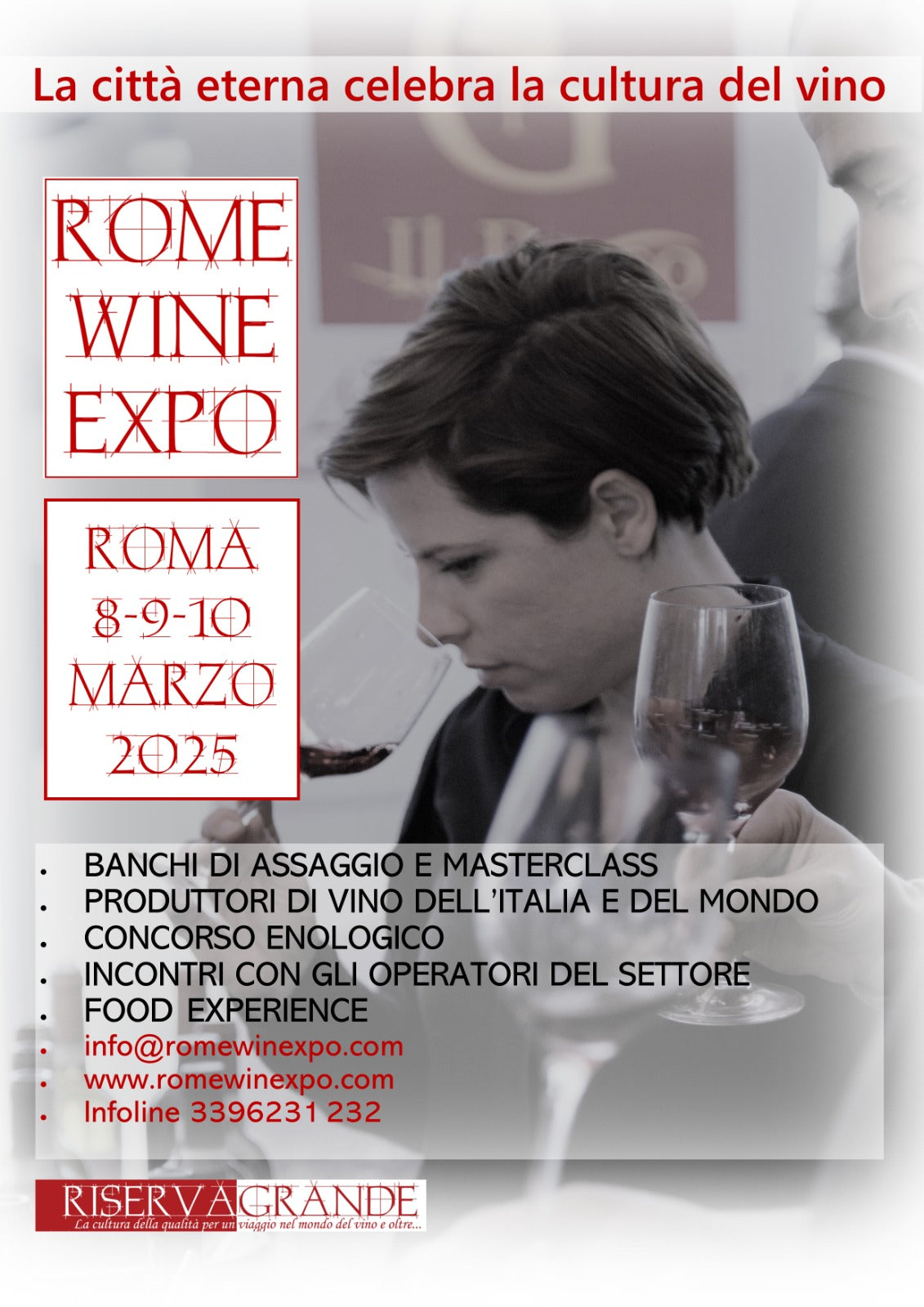 Rome Wine Expo 8/10 marzo 2025. Biglietto di ingresso