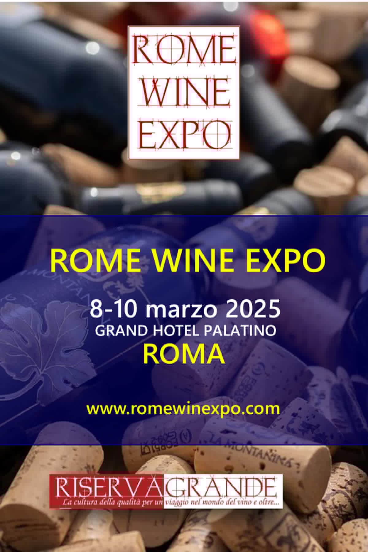 Rome Wine Expo 8/10 marzo 2025. Biglietto di ingresso valido per due giorni